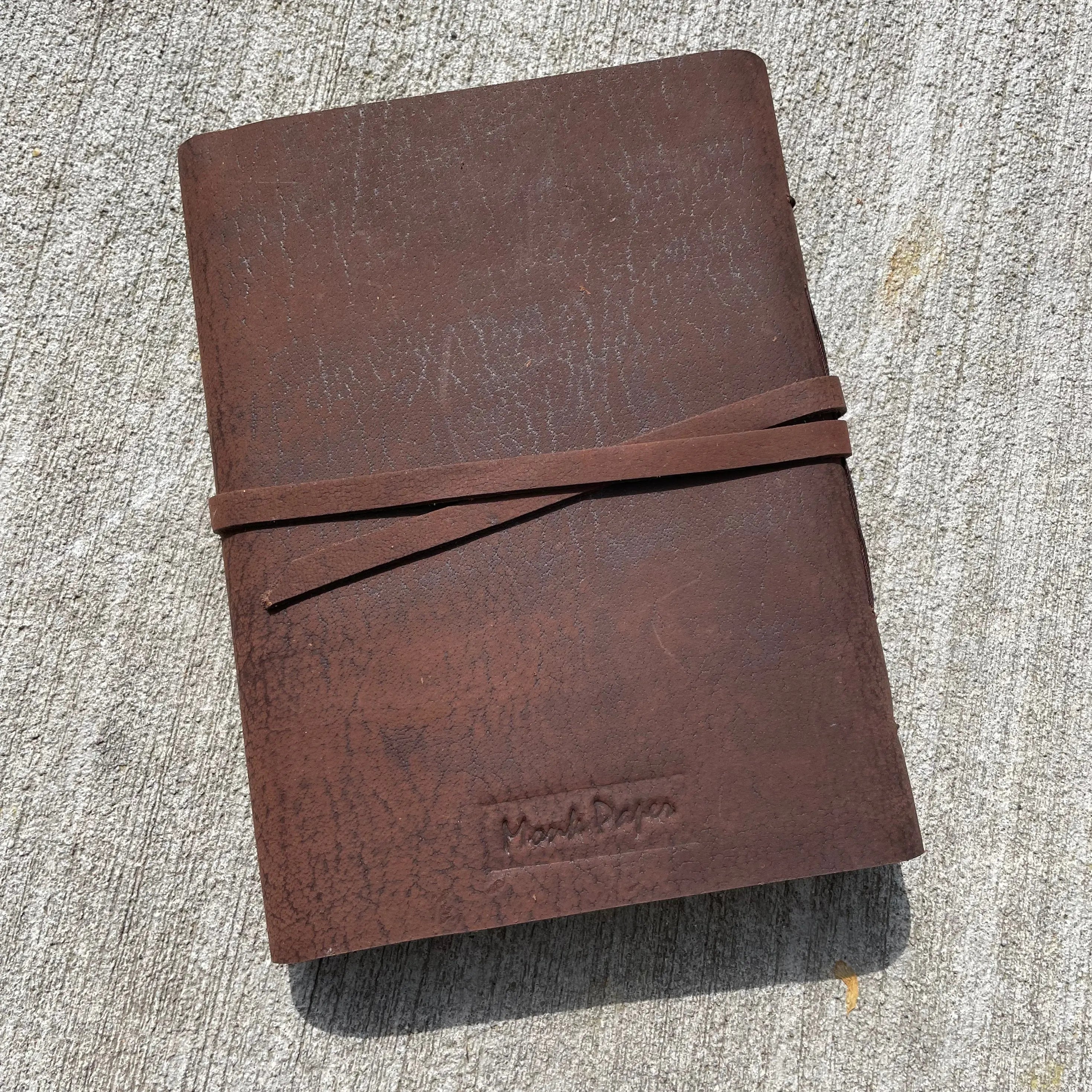 Monk Paper Buffalo Leather Dark Brown Lokta Large Journal-Pen Boutique Ltd