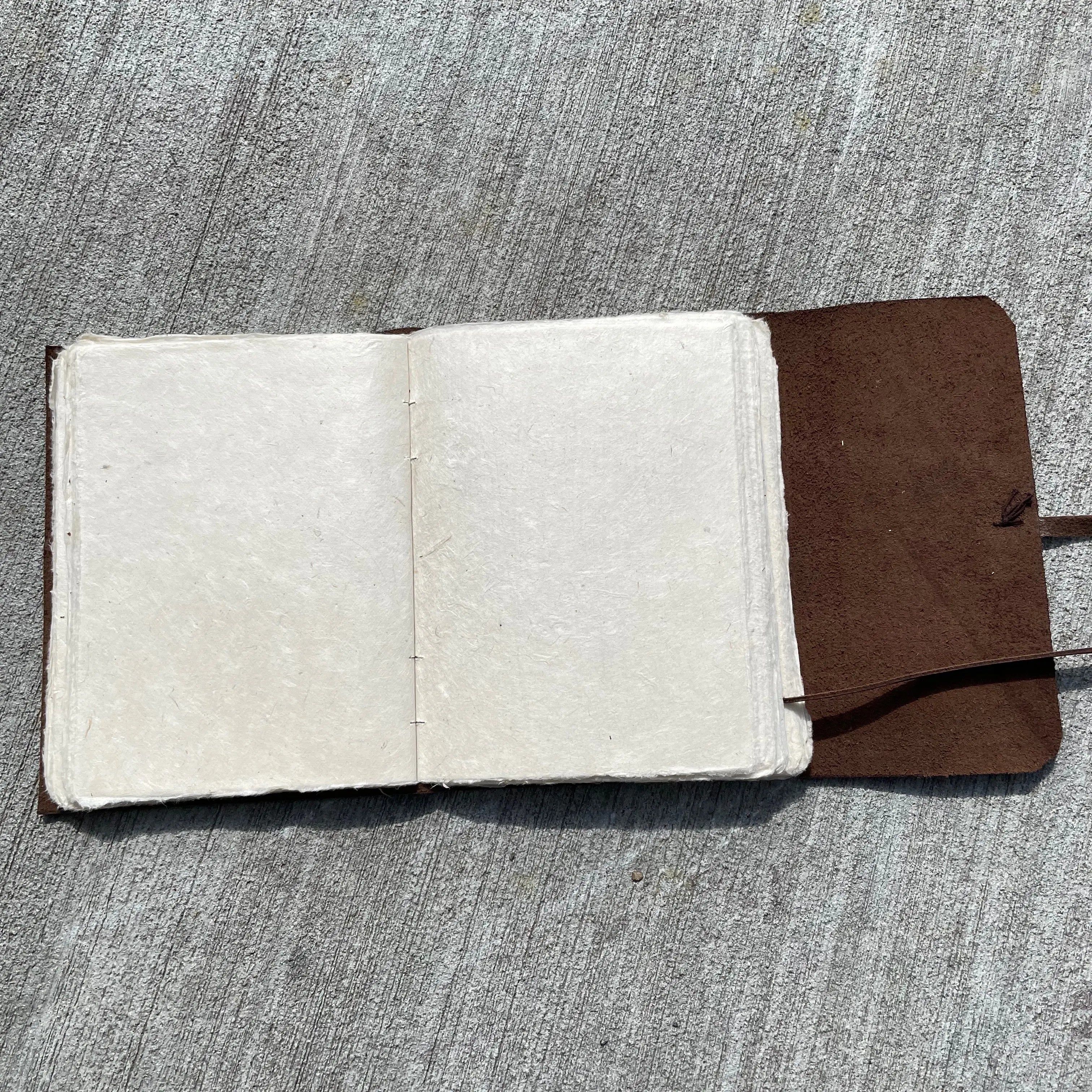 Monk Paper Buffalo Leather Dark Brown Lokta Large Journal-Pen Boutique Ltd