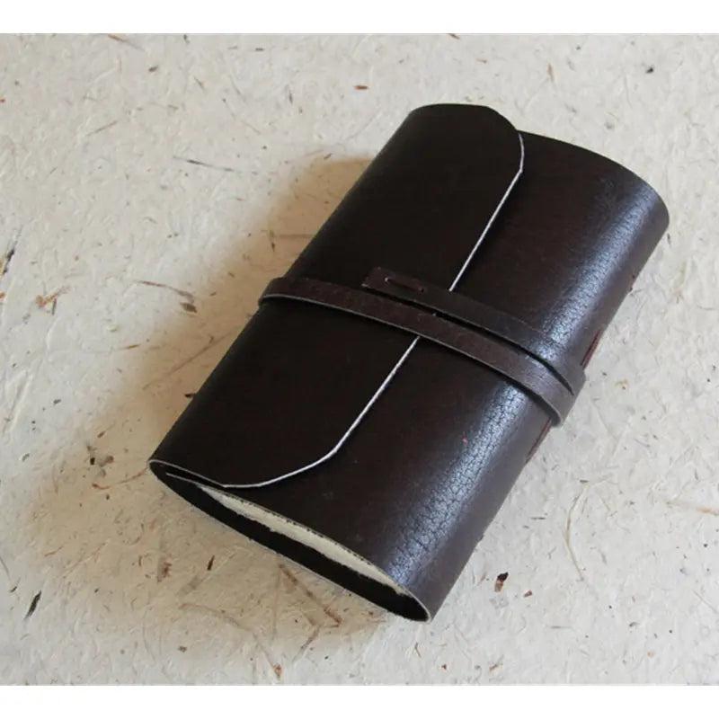 Monk Paper Buffalo Leather Dark Brown Medium Lokta Journal-Pen Boutique Ltd