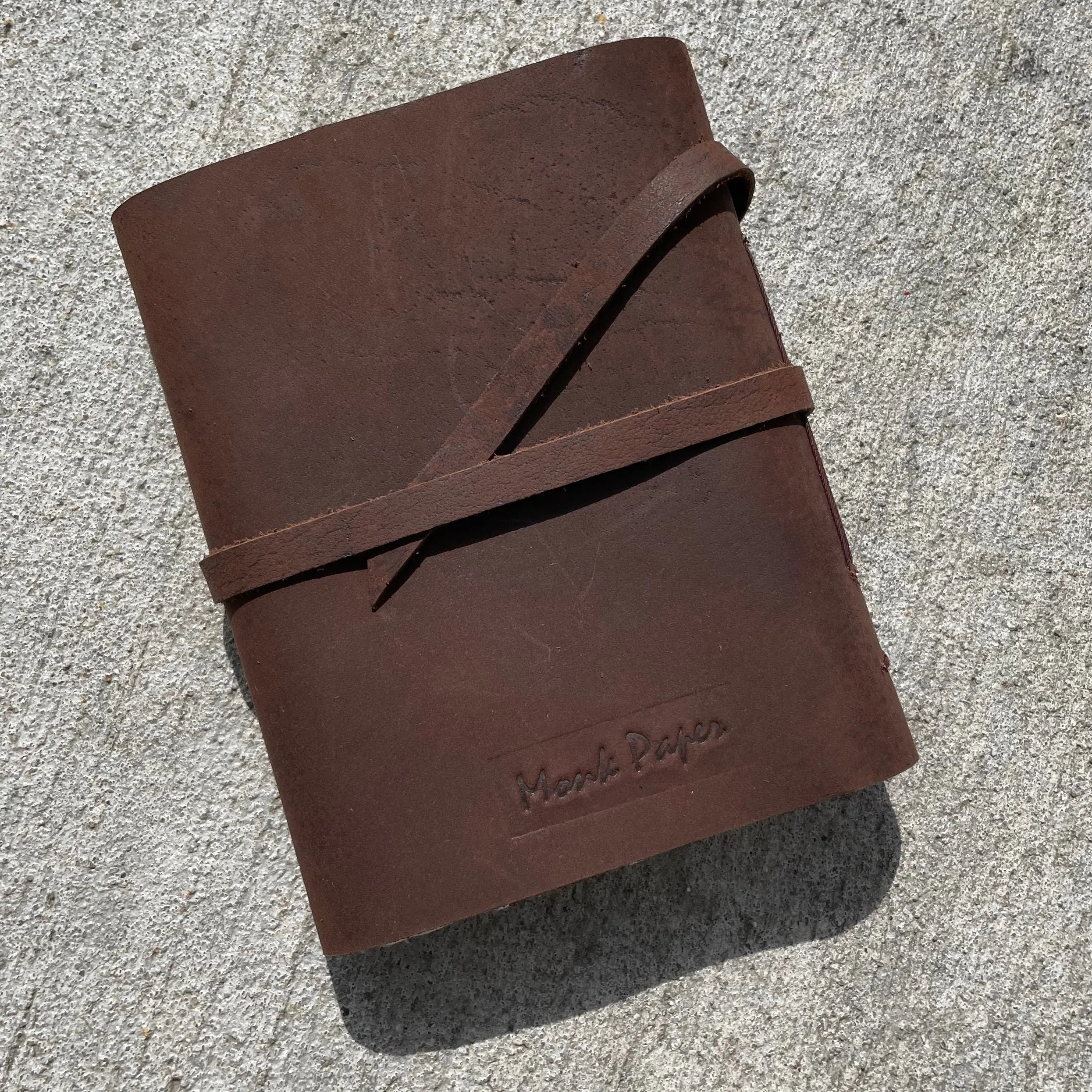 Monk Paper Buffalo Leather Dark Brown Medium Lokta Journal-Pen Boutique Ltd