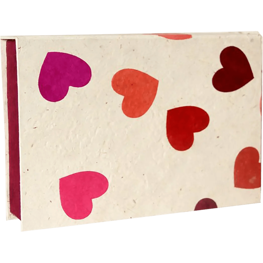 Monk Paper Pink Hearts Lokta Stationery Box Set - LG - Pen Boutique Ltd