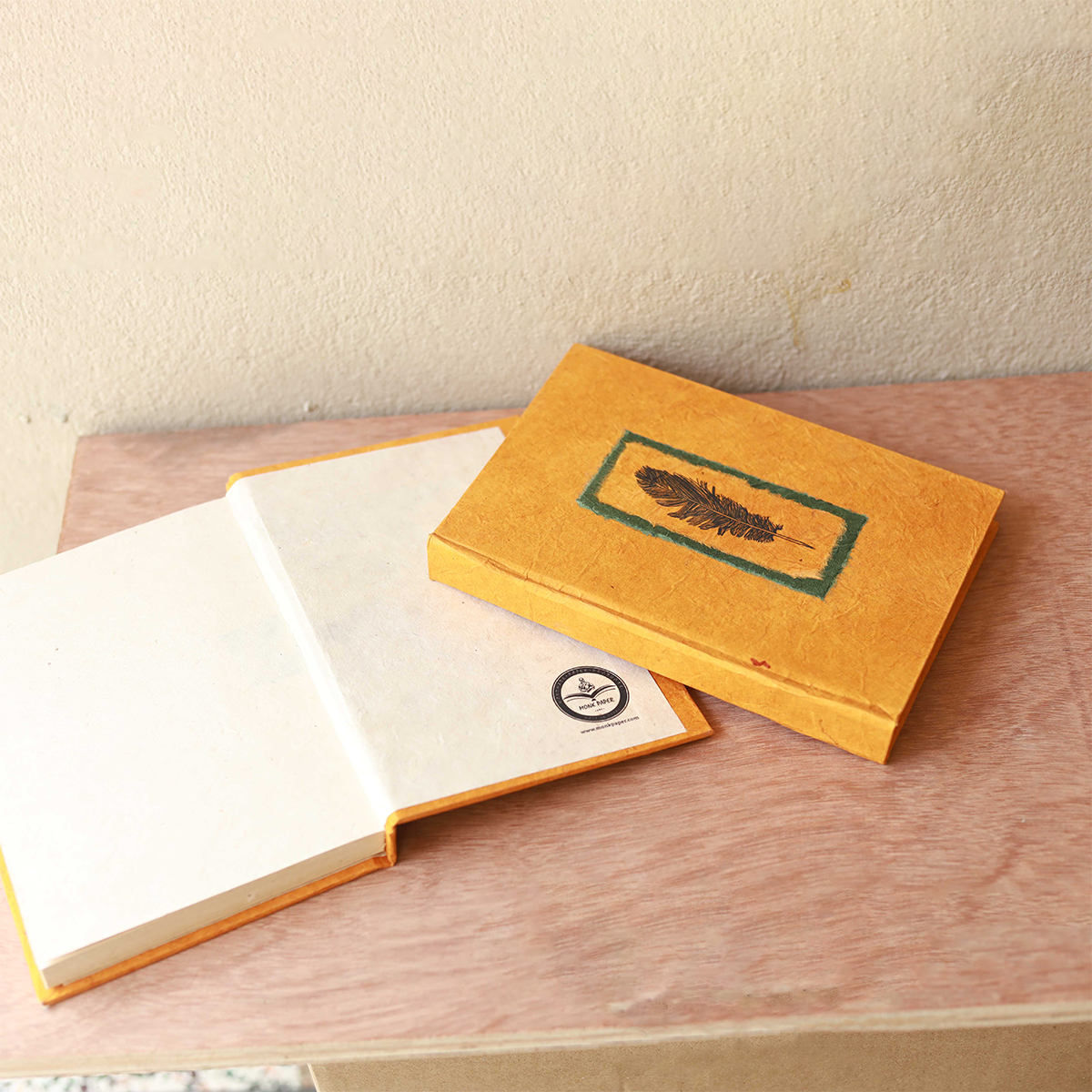 Monk Paper Hard Cover Journal - Saffron-Pen Boutique Ltd