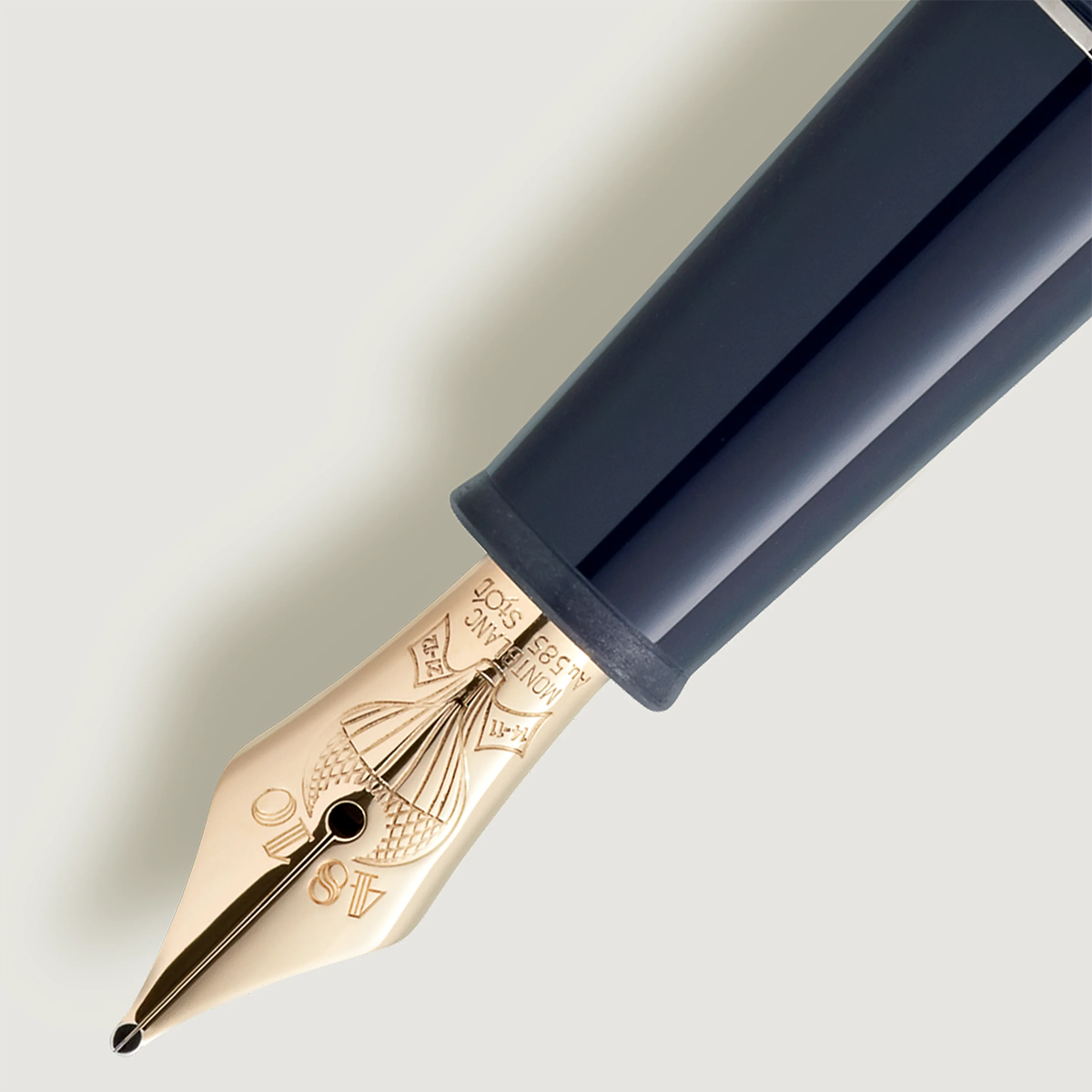 Montblanc 145 Meisterstuck Fountain Pen - Around the World In 80 Days - Dark Blue Resin (Classique)-Pen Boutique Ltd