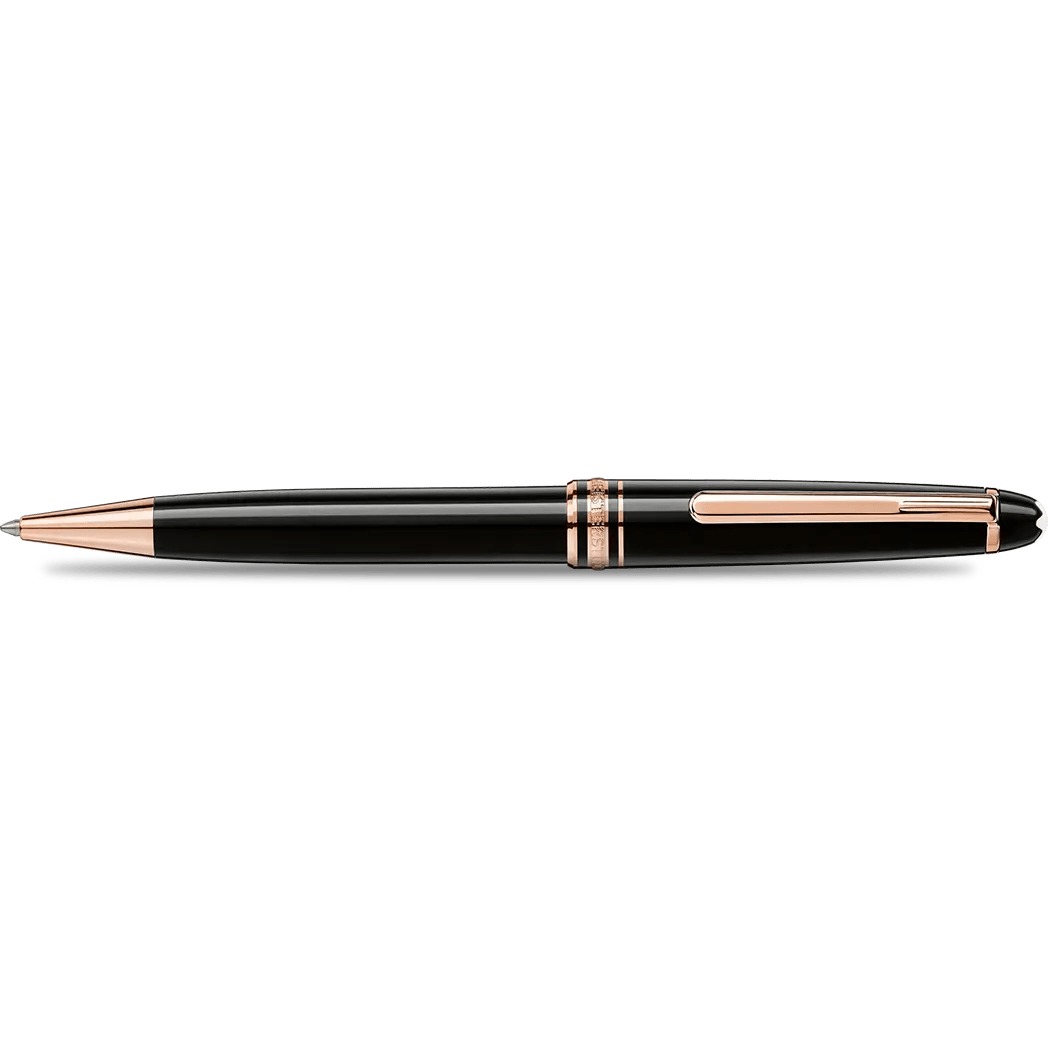 Montblanc Meisterstuck Ballpoint Pen - Black - Red Gold Trim - Classique - Pen Boutique Ltd