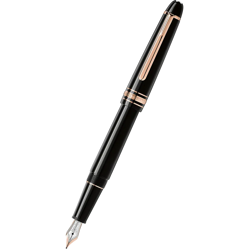 Montblanc Meisterstuck Fountain Pen - Black - Red Gold Trim - Classique-Pen Boutique Ltd