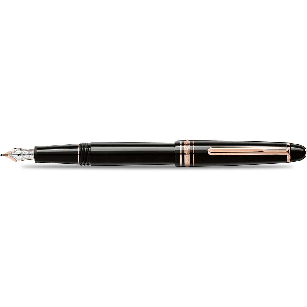 Montblanc Meisterstuck Fountain Pen - Black - Red Gold Trim - Classique - Pen Boutique Ltd