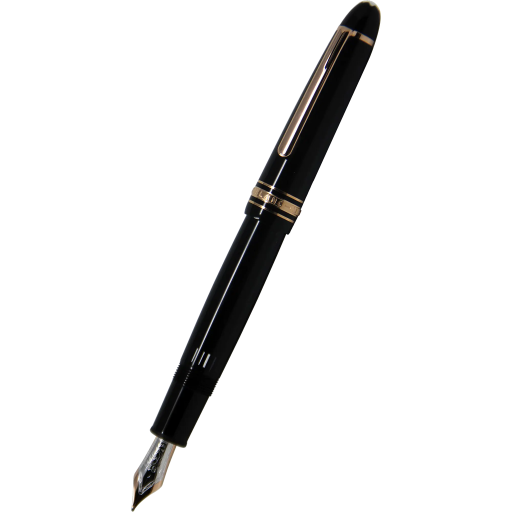 Montblanc Meisterstuck Fountain Pen - Black - Red Gold Trim - LeGrand Size ( 146)-Pen Boutique Ltd