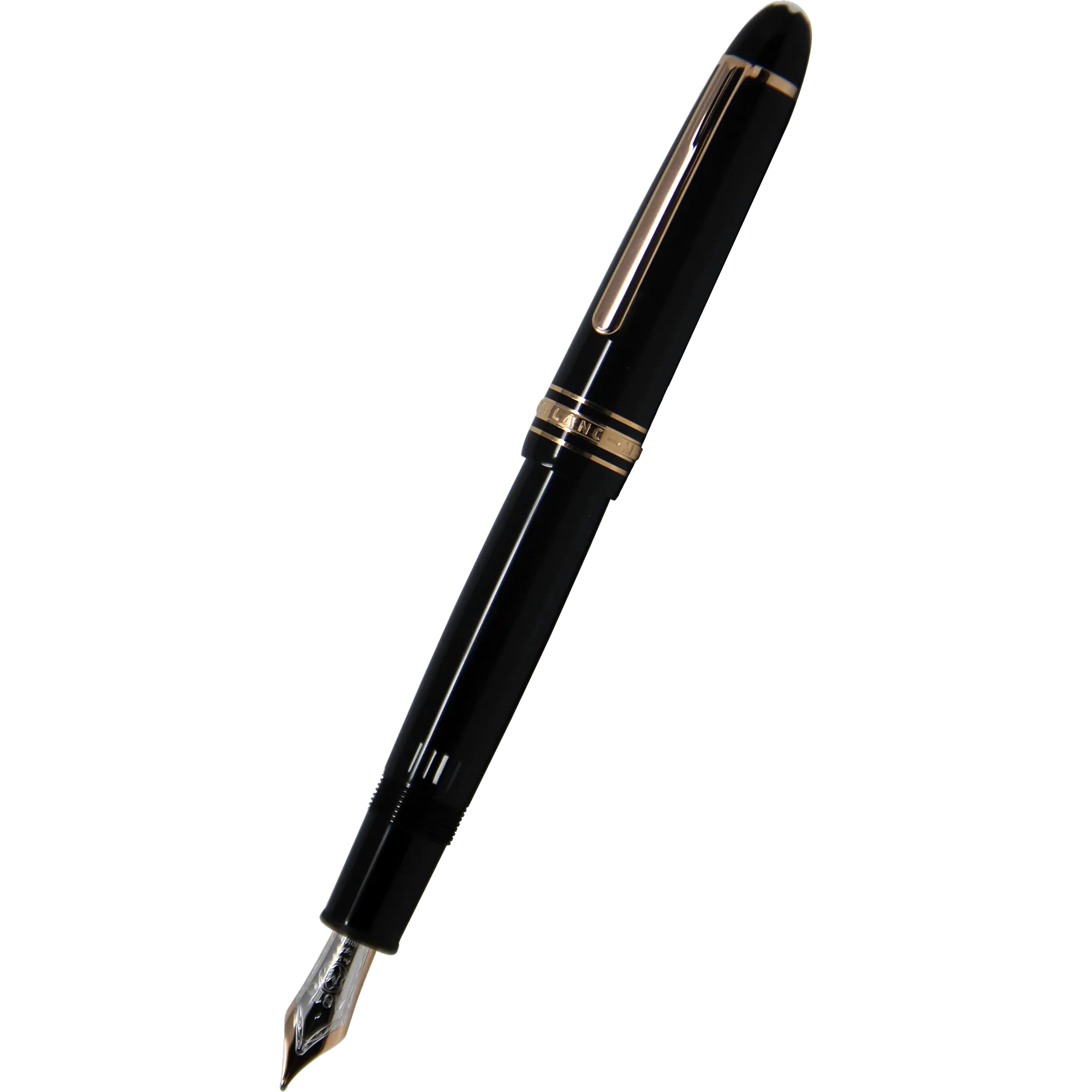 Montblanc Meisterstuck Fountain Pen - Black - Red Gold Trim - LeGrand Size ( 146)-Pen Boutique Ltd