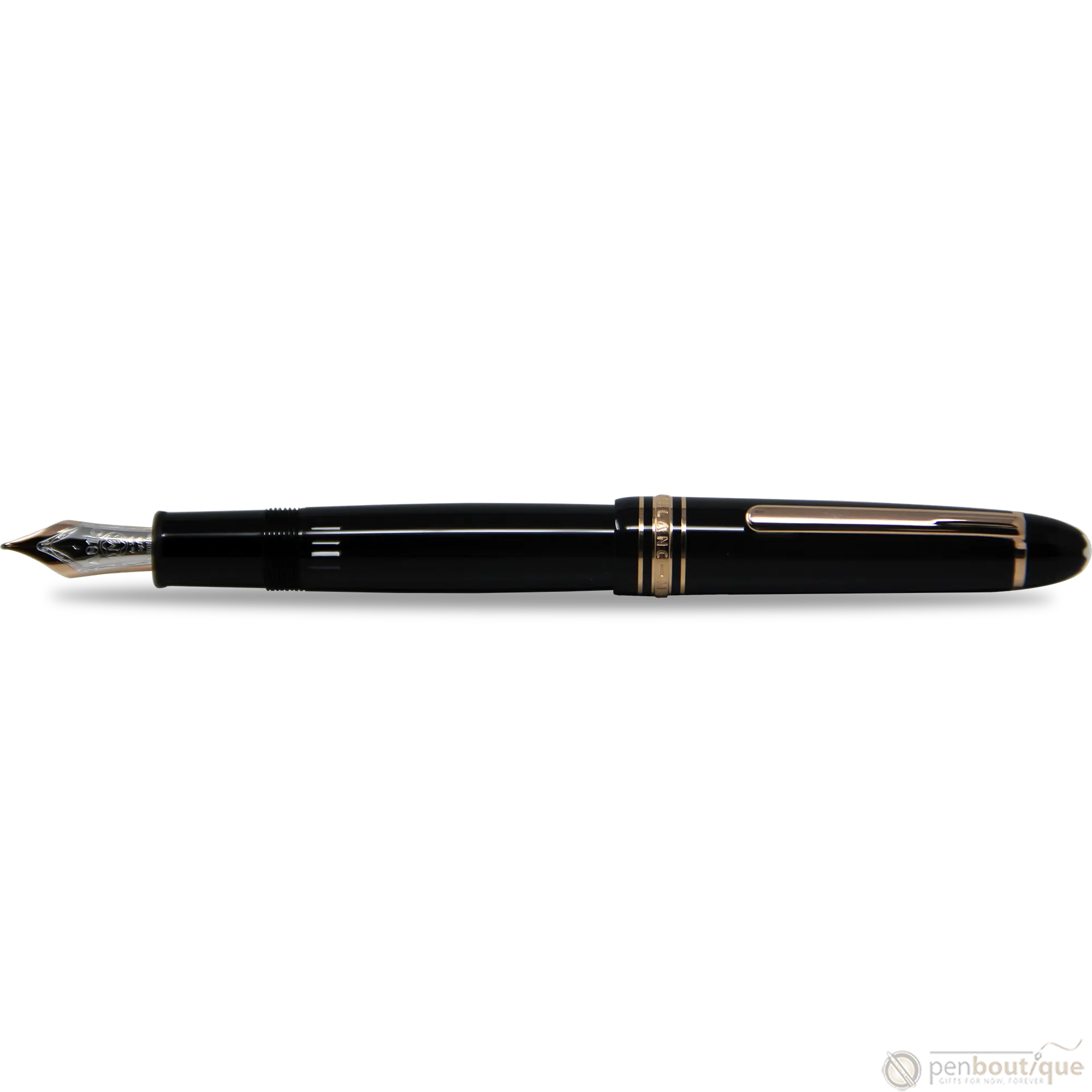 Montblanc Meisterstuck Fountain Pen - Black - Red Gold Trim - LeGrand Size ( 146)-Pen Boutique Ltd