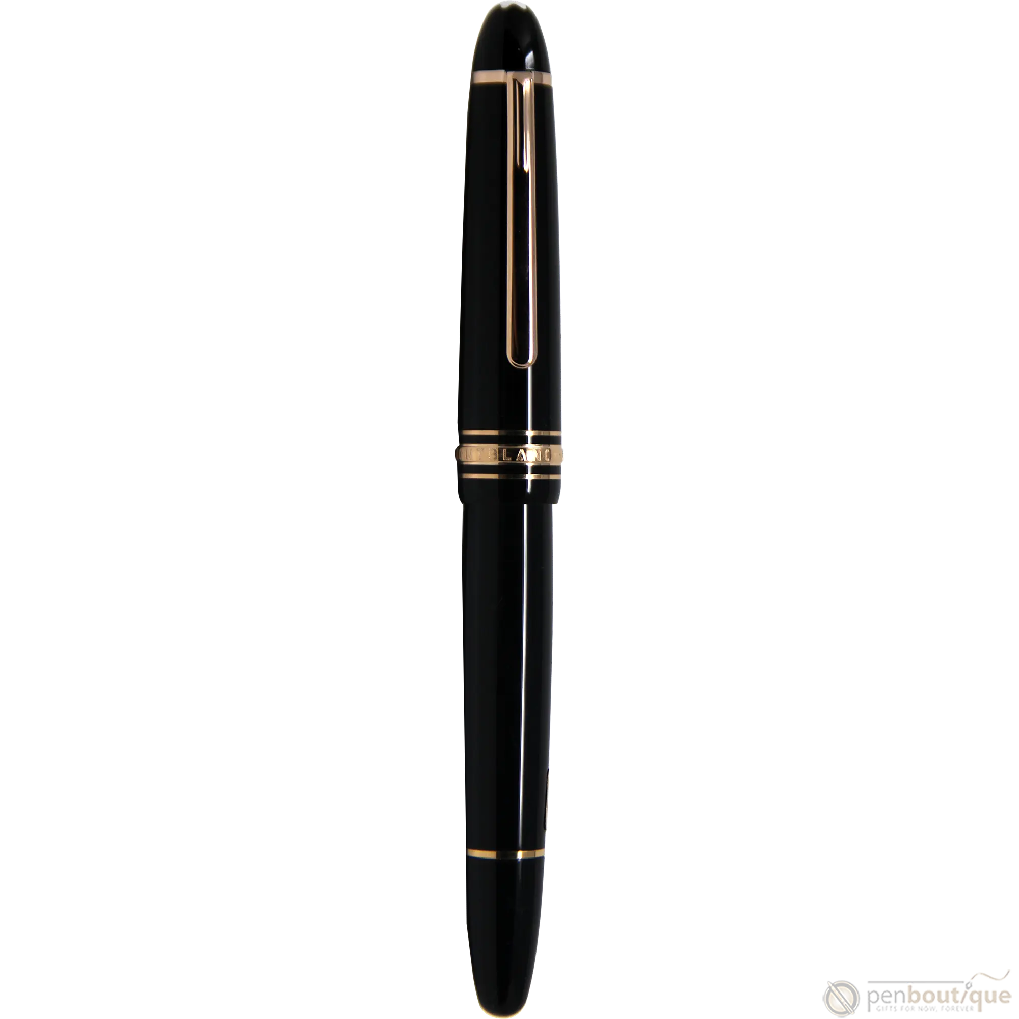 Montblanc Meisterstuck Fountain Pen - Black - Red Gold Trim - LeGrand Size ( 146)-Pen Boutique Ltd