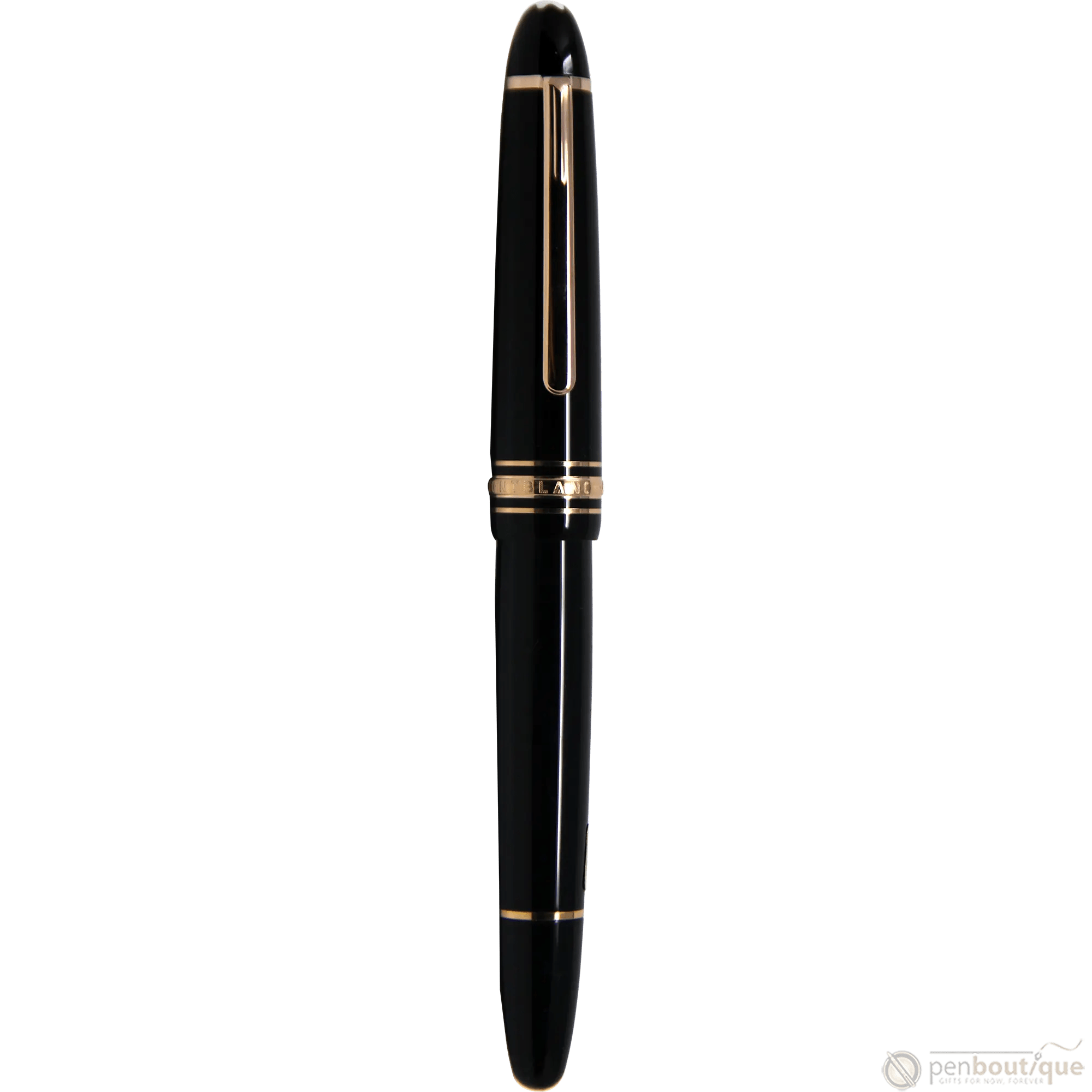Montblanc Meisterstuck Fountain Pen - Black - Red Gold Trim - LeGrand Size ( 146) - Pen Boutique Ltd