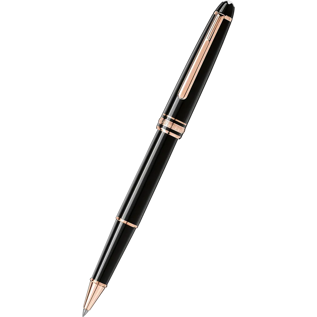 Montblanc Meisterstuck Rollerball Pen - Black - Red Gold Trim - Classique-Pen Boutique Ltd