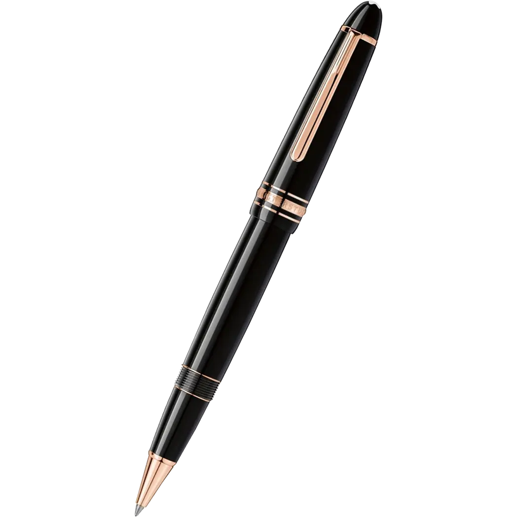 Montblanc Meisterstuck Rollerball Pen - Black - Red Gold Trim - Legrand-Pen Boutique Ltd