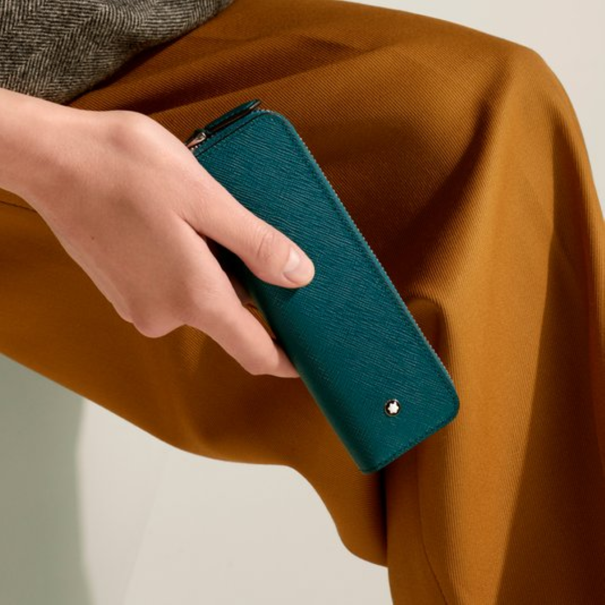 Montblanc Sartorial 1 Pen Pouch - Zipper Closure - Cyprus Blue-Pen Boutique Ltd