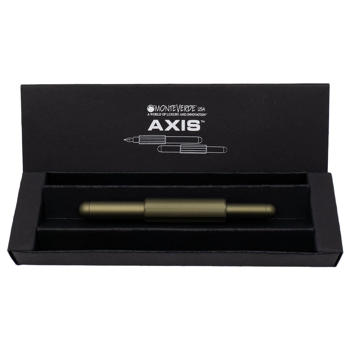 Monteverde Axis Fountain Pen - Matte Olive-Pen Boutique Ltd