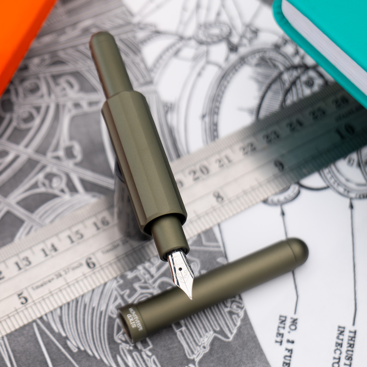 Monteverde Axis Fountain Pen - Matte Olive-Pen Boutique Ltd