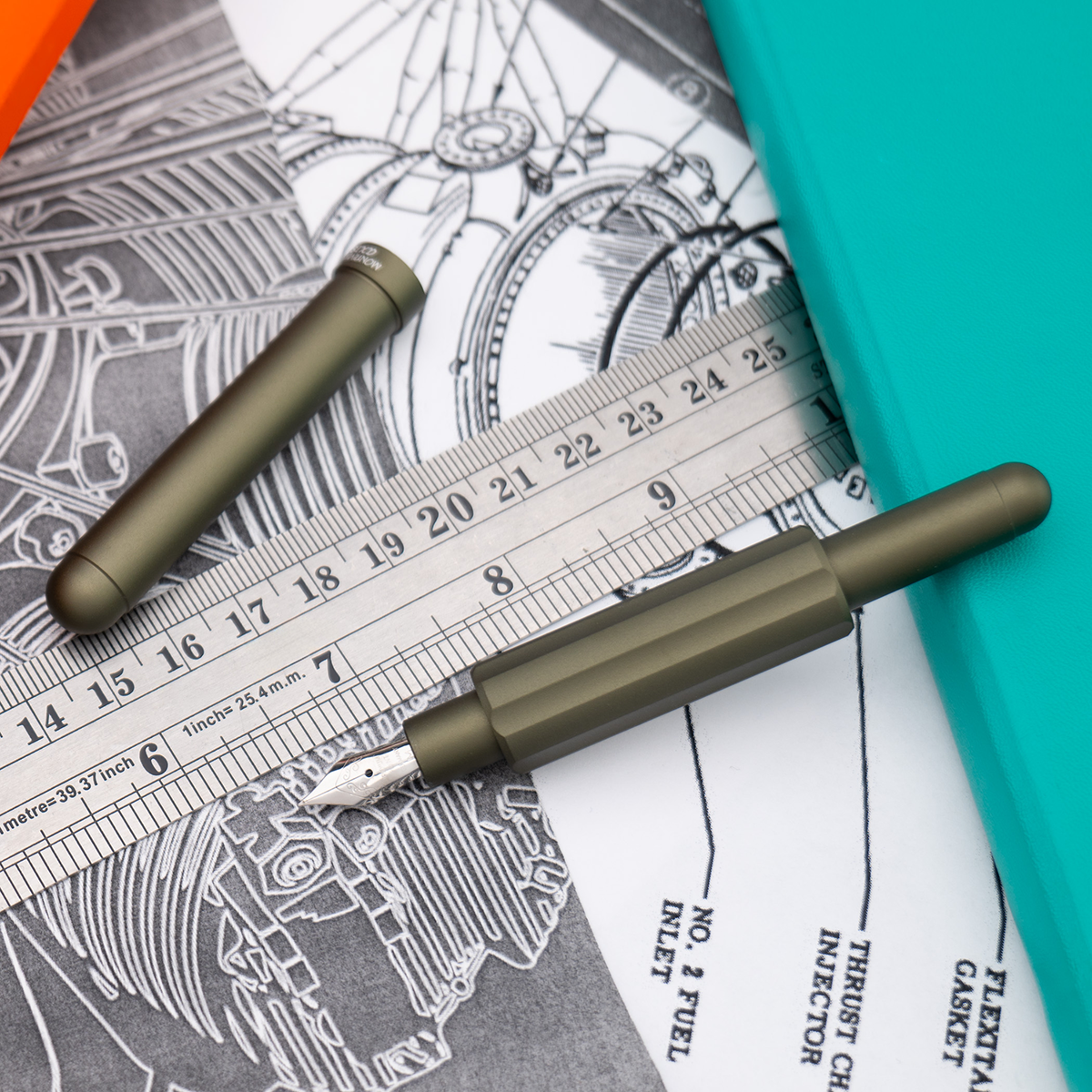 Monteverde Axis Fountain Pen - Matte Olive-Pen Boutique Ltd