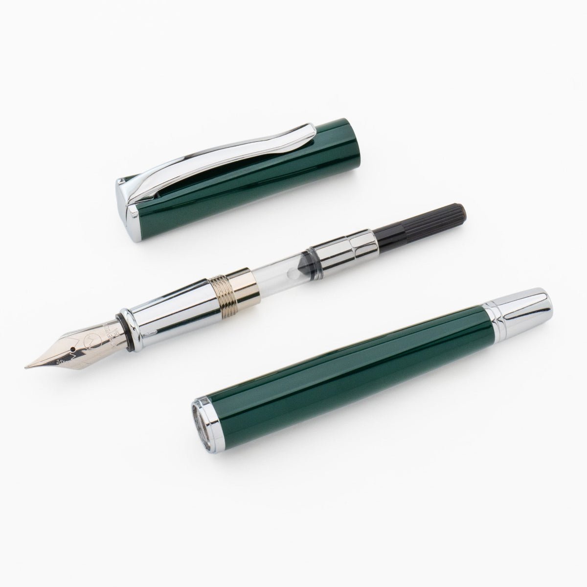 Monteverde Impressa Fountain Pen - Green - Chrome Trim - Pen Boutique Ltd