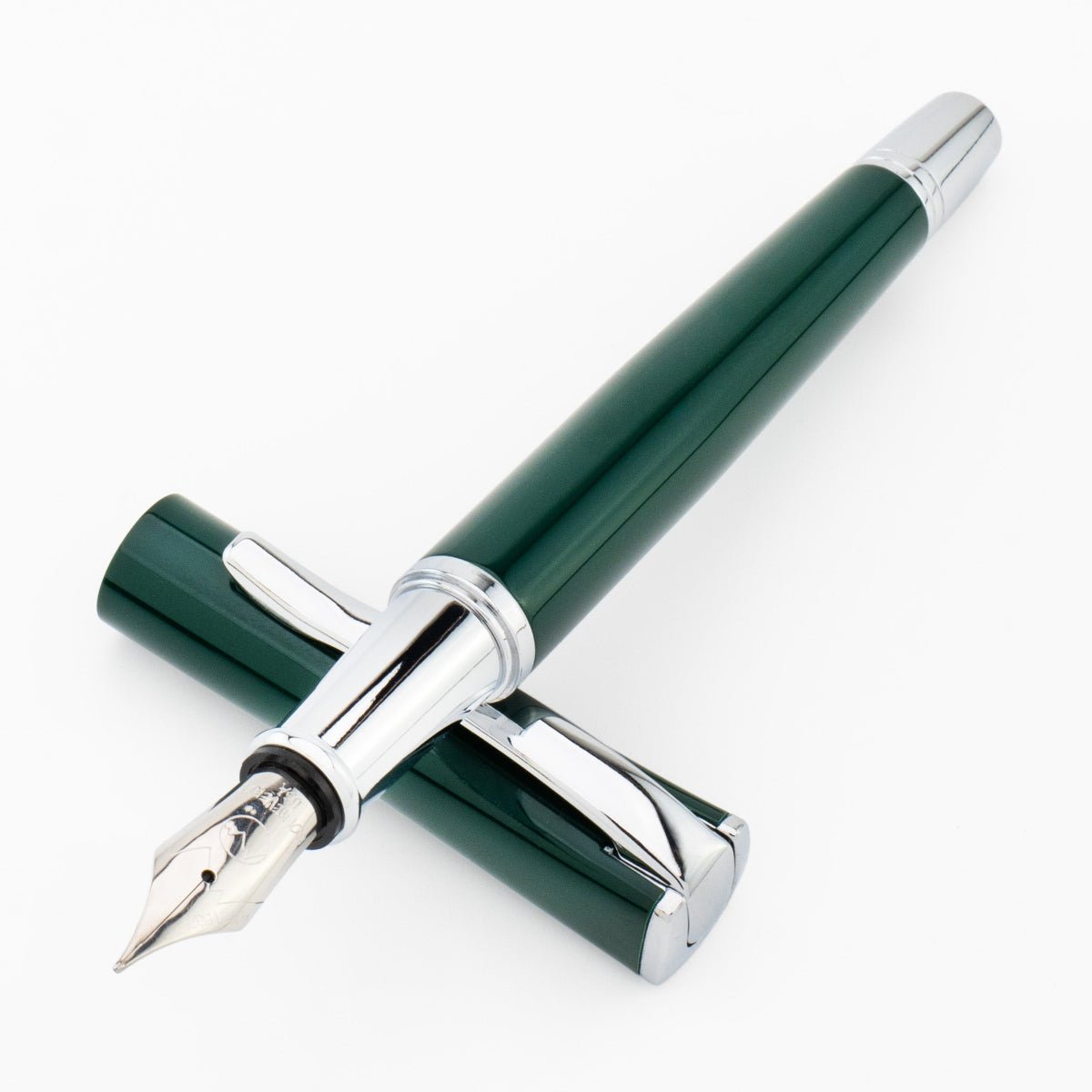 Monteverde Impressa Fountain Pen - Green - Chrome Trim - Pen Boutique Ltd