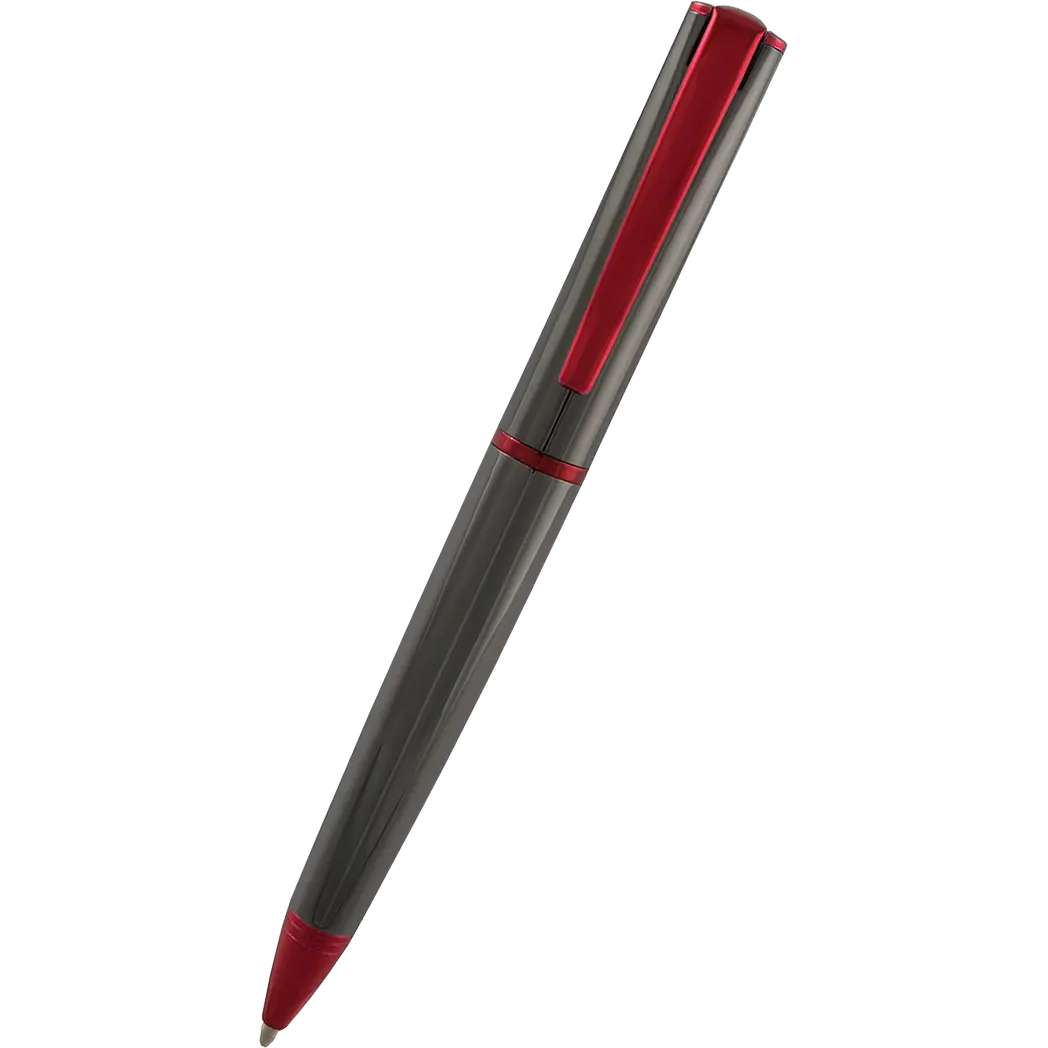 Monteverde Impressa Gun Metal with Red Trim Ballpoint Pen-Pen Boutique Ltd