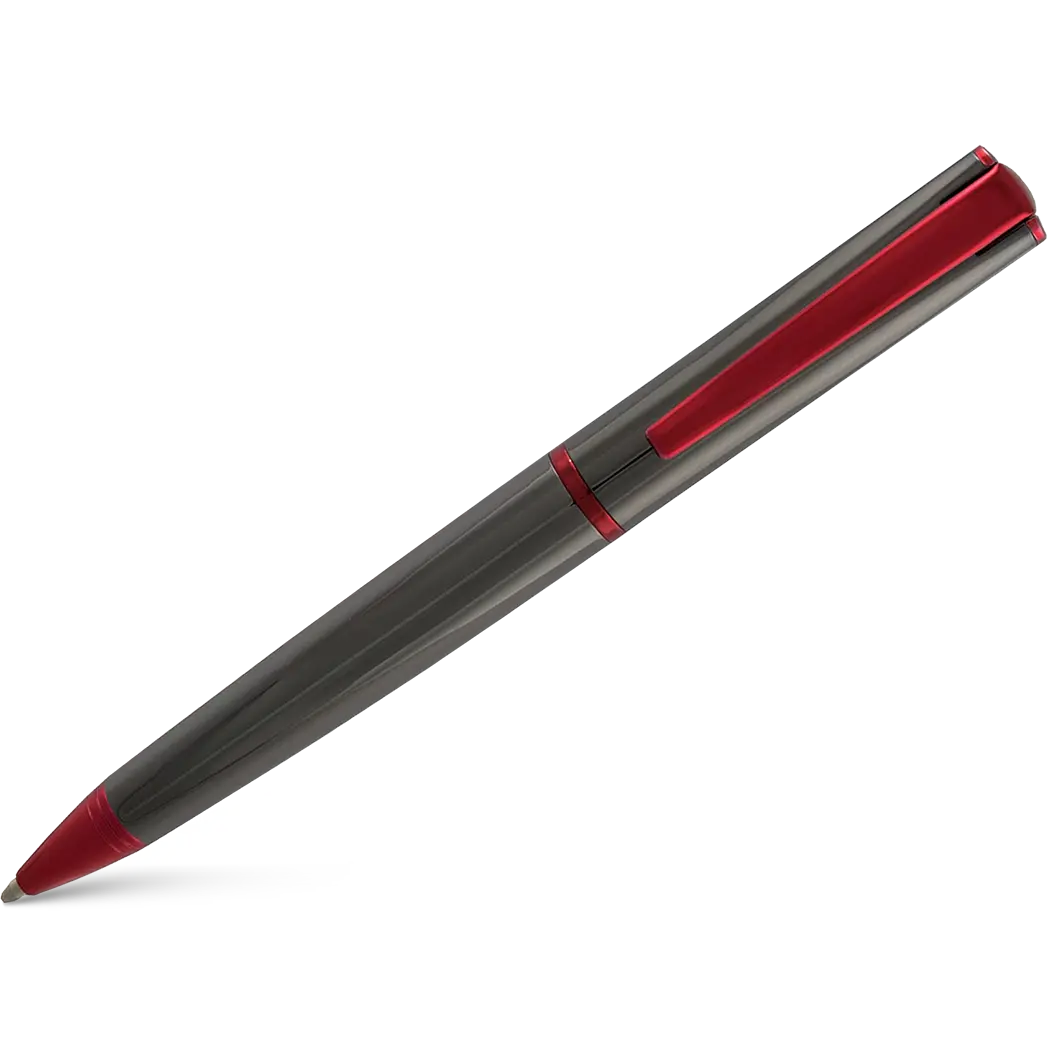 Monteverde Impressa Gun Metal with Red Trim Ballpoint Pen-Pen Boutique Ltd