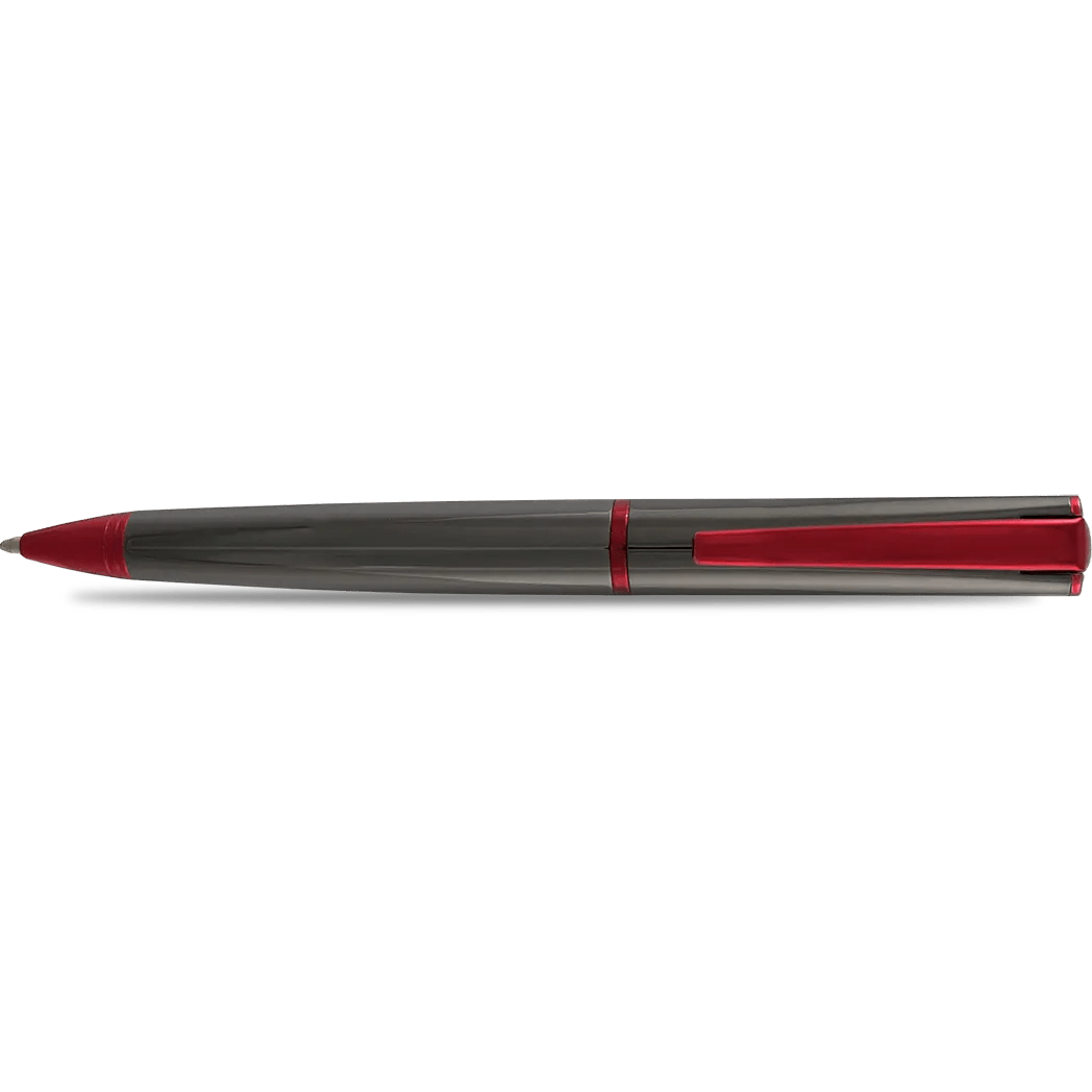 Monteverde Impressa Gun Metal with Red Trim Ballpoint Pen - Pen Boutique Ltd