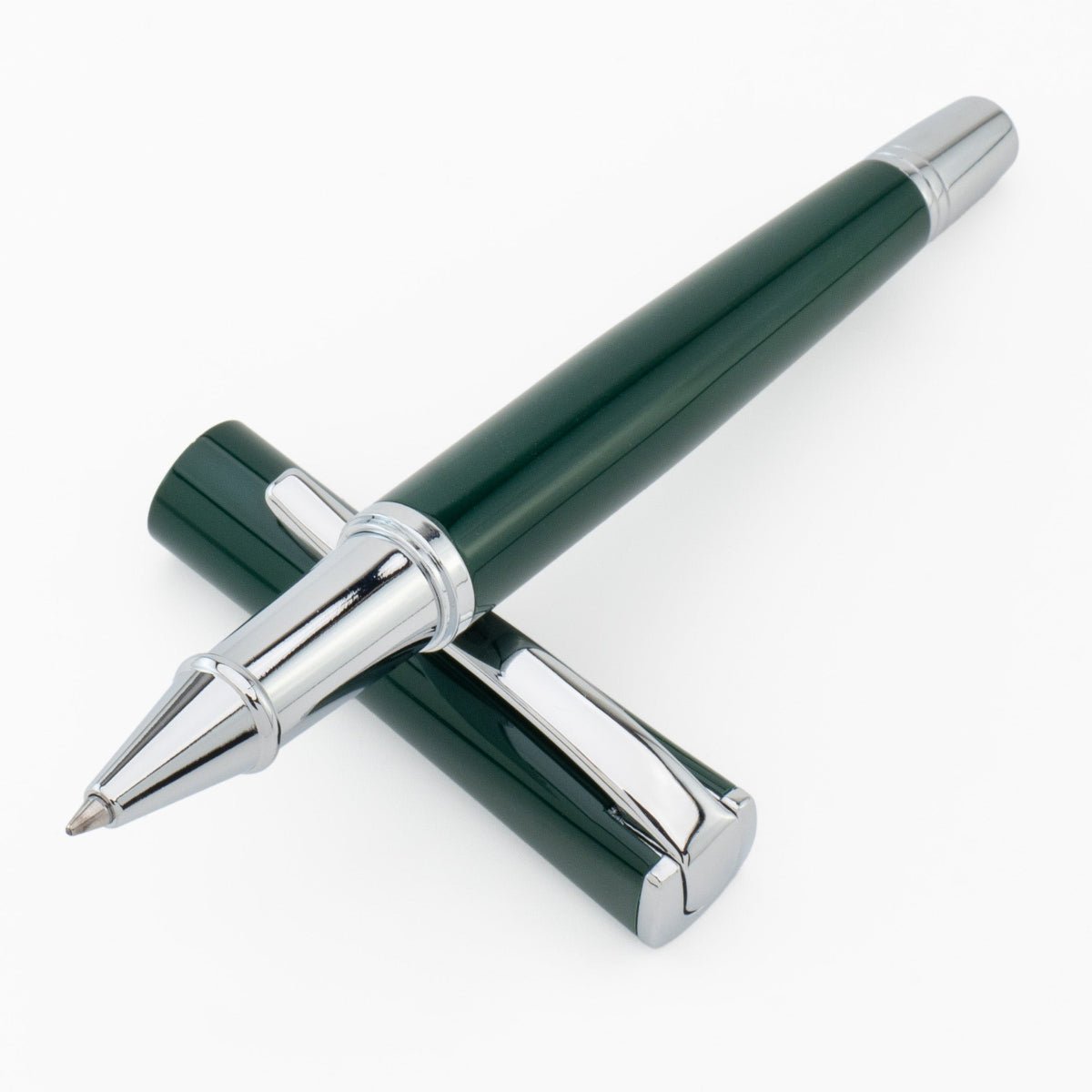 Monteverde Impressa Rollerball Pen - Green - Chrome Trim - Pen Boutique Ltd