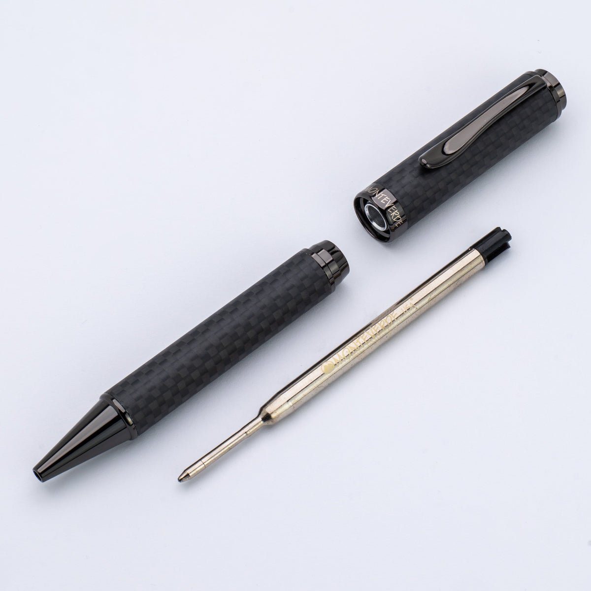 Monteverde Innova Ballpoint Pen - Matte Carbon Fiber - Gunmetal Trim - Pen Boutique Ltd