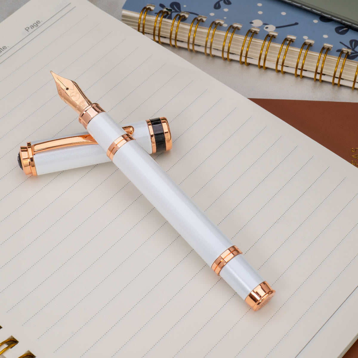 Monteverde Innova Fountain Pen - Limited Edition - Color of the Year 2026 Cloud Dancer - Rose Gold Trim + FREE 15ml Ink Bottle-Pen Boutique Ltd
