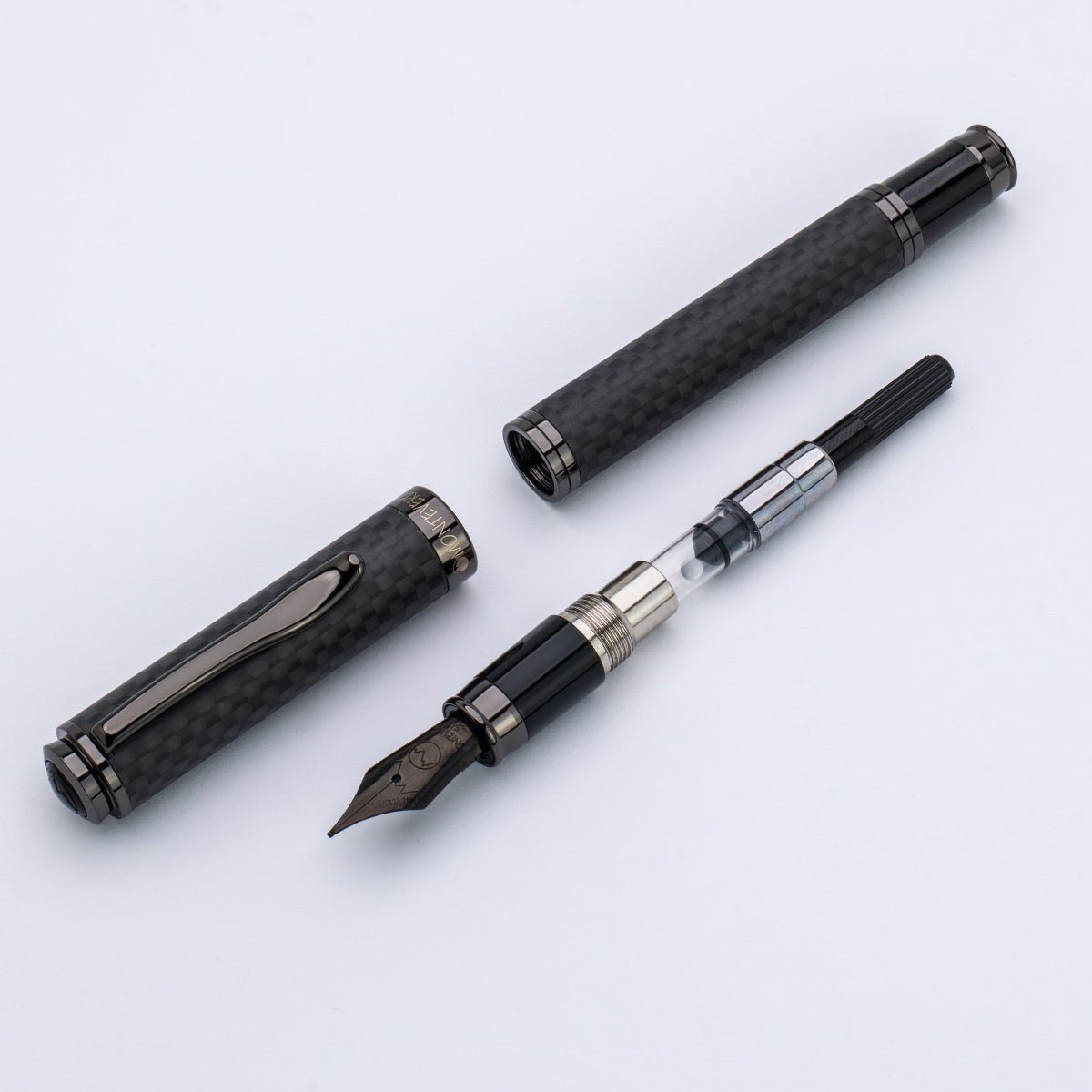 Monteverde Innova Fountain Pen - Matte Carbon Fiber - Gunmetal Trim - Pen Boutique Ltd