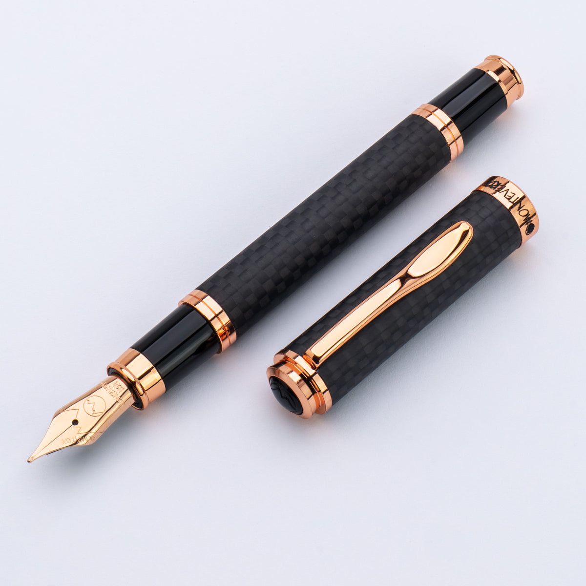 Monteverde Innova Fountain Pen - Matte Carbon Fiber - Rose Gold Trim-Pen Boutique Ltd