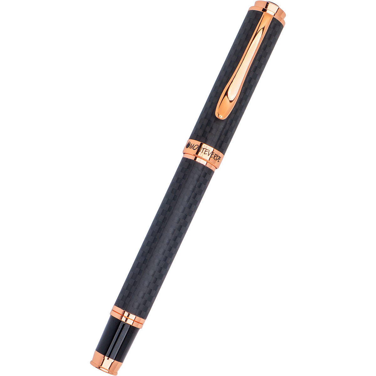 Monteverde Innova Rollerball Pen - Matte Carbon Fiber - Rose Gold Trim-Pen Boutique Ltd