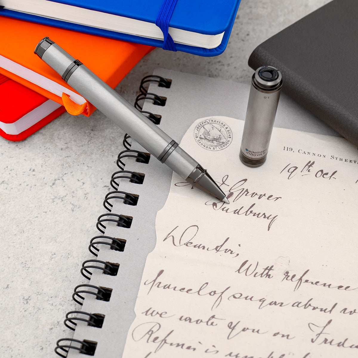 Monteverde Innova Rollerball Pen - Titanium (Numbered Edition)-Pen Boutique Ltd