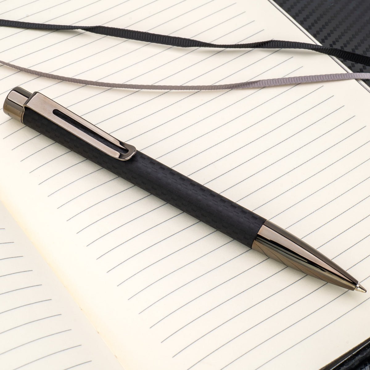 Monteverde Ritma Ballpoint Pen - Matte Carbon Fiber Notebook Set - Pen Boutique Ltd