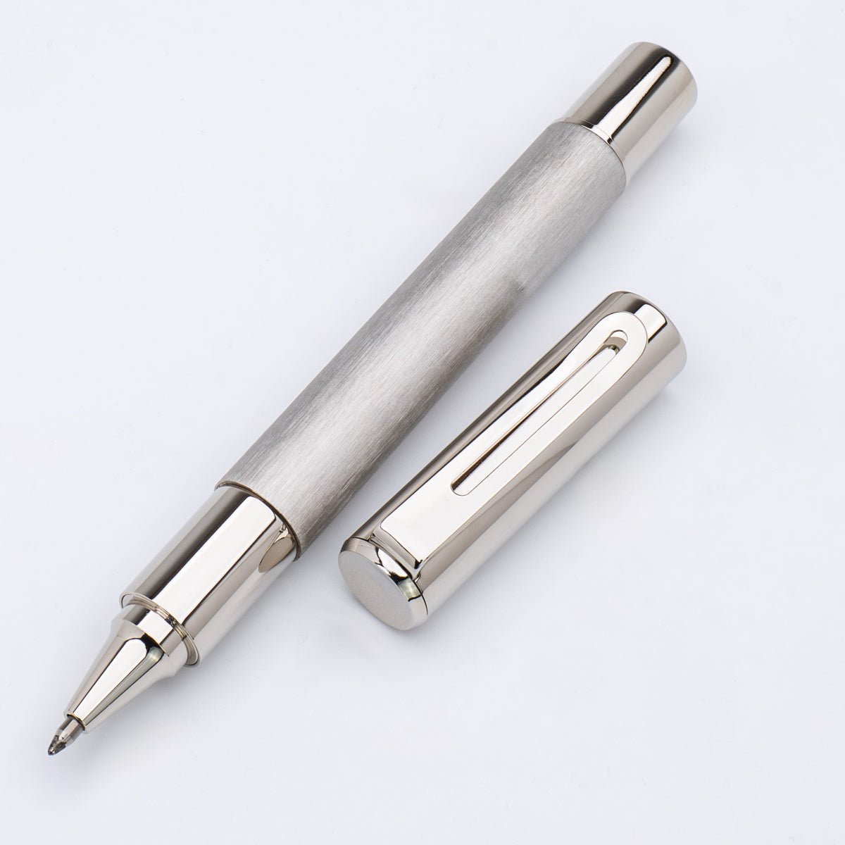 Monteverde Ritma Rollerball Pen - Brushed Stainless Steel - Pen Boutique Ltd