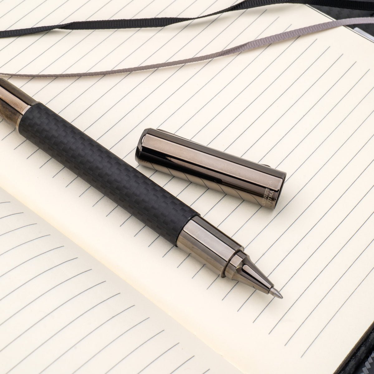 Monteverde Ritma Rollerball Pen - Matte Carbon Fiber Notebook Set - Pen Boutique Ltd