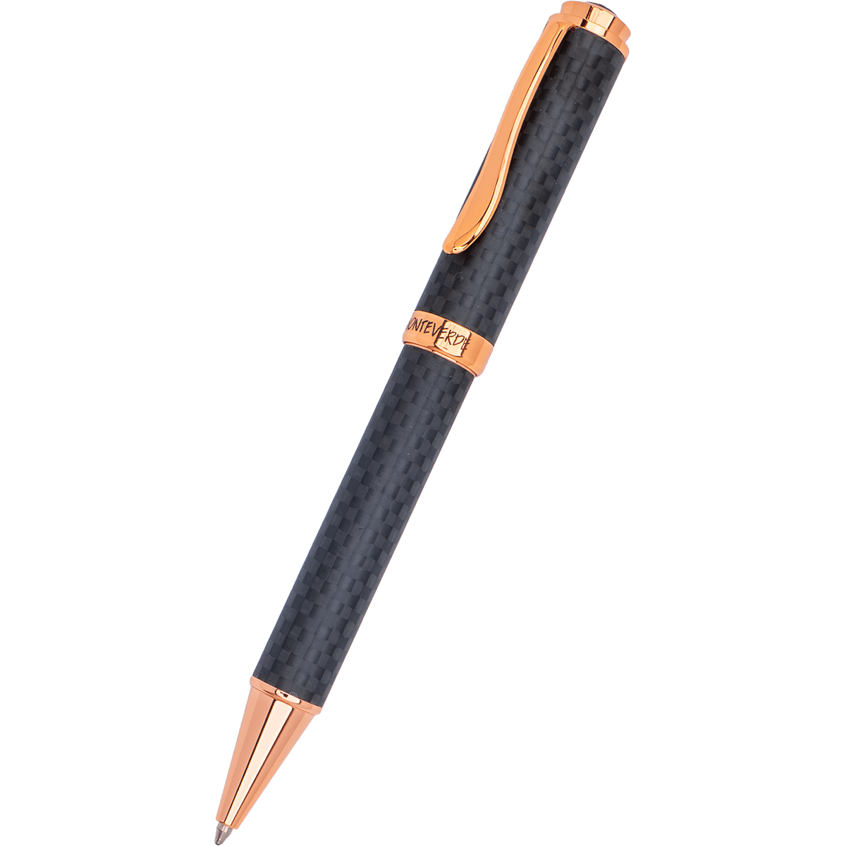 Monteverde Innova Ballpoint Pen - Matte Carbon Fiber - Rose Gold Trim - Pen Boutique Ltd