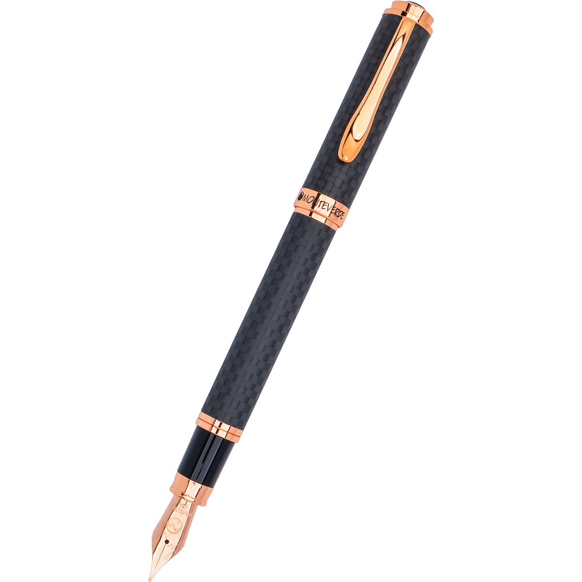 Monteverde Innova Fountain Pen - Matte Carbon Fiber - Rose Gold Trim - Pen Boutique Ltd