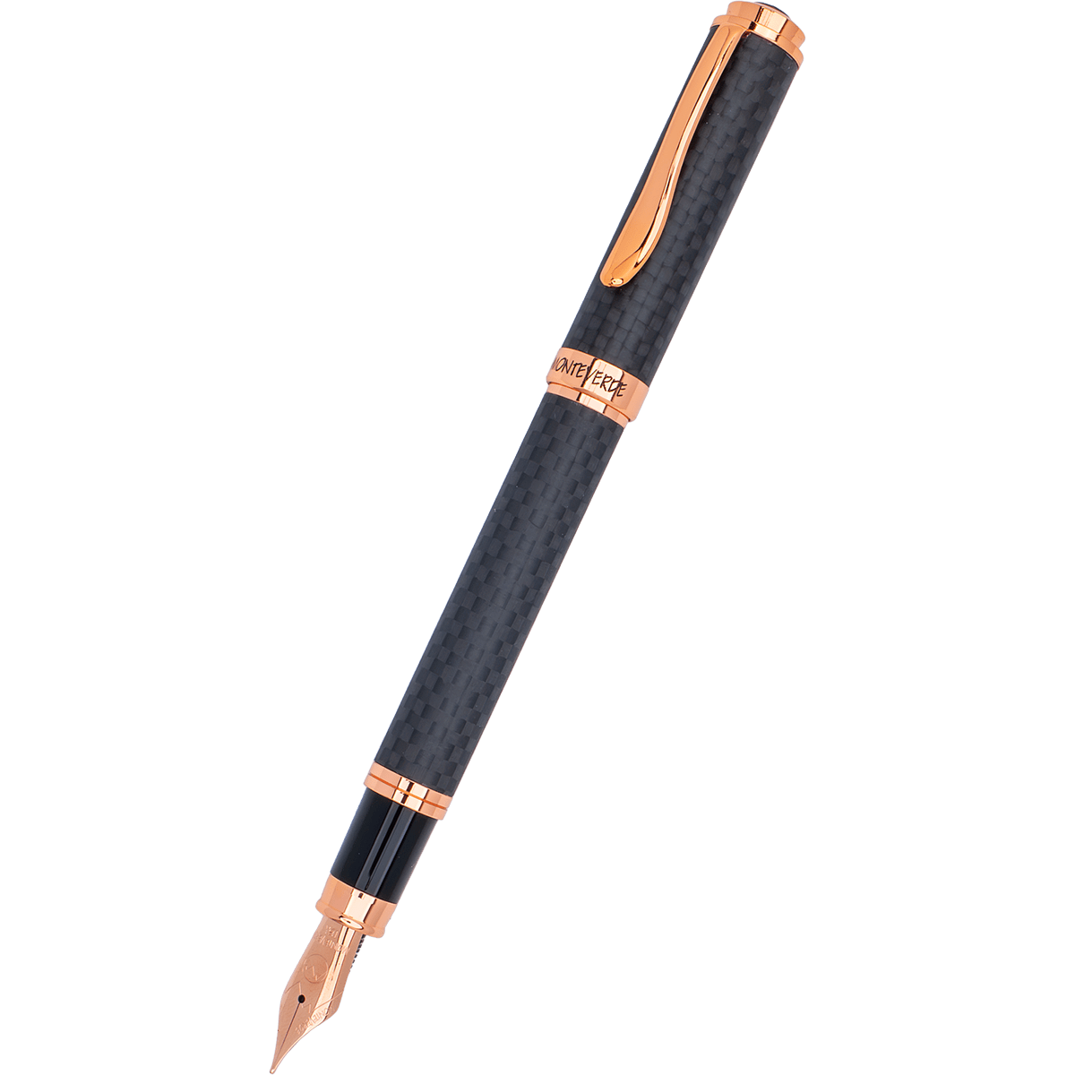 Monteverde Innova Fountain Pen - Matte Carbon Fiber - Rose Gold Trim - Pen Boutique Ltd