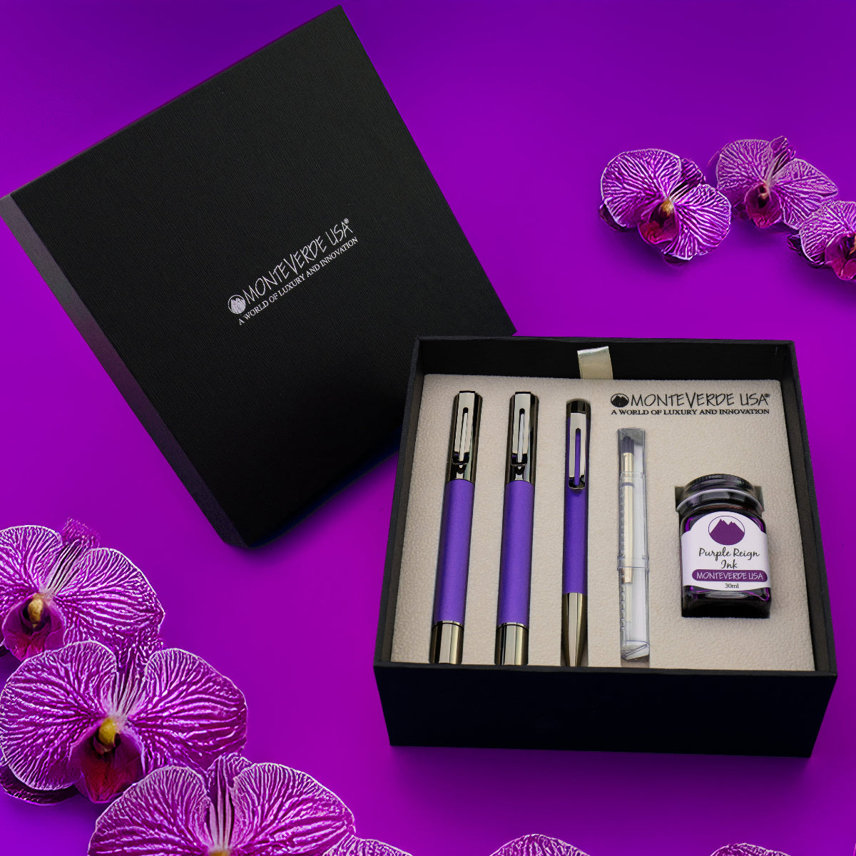 Monteverde Ritma 3+2 Pen Set - Midnight Orchid (Special Edition)-Pen Boutique Ltd