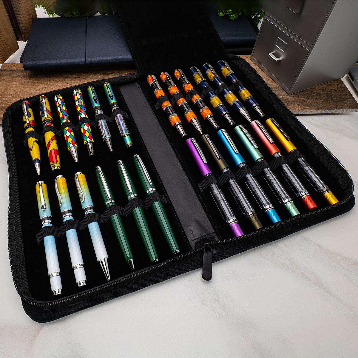 Monteverde Zipper 24 Pen Case - Green-Pen Boutique Ltd