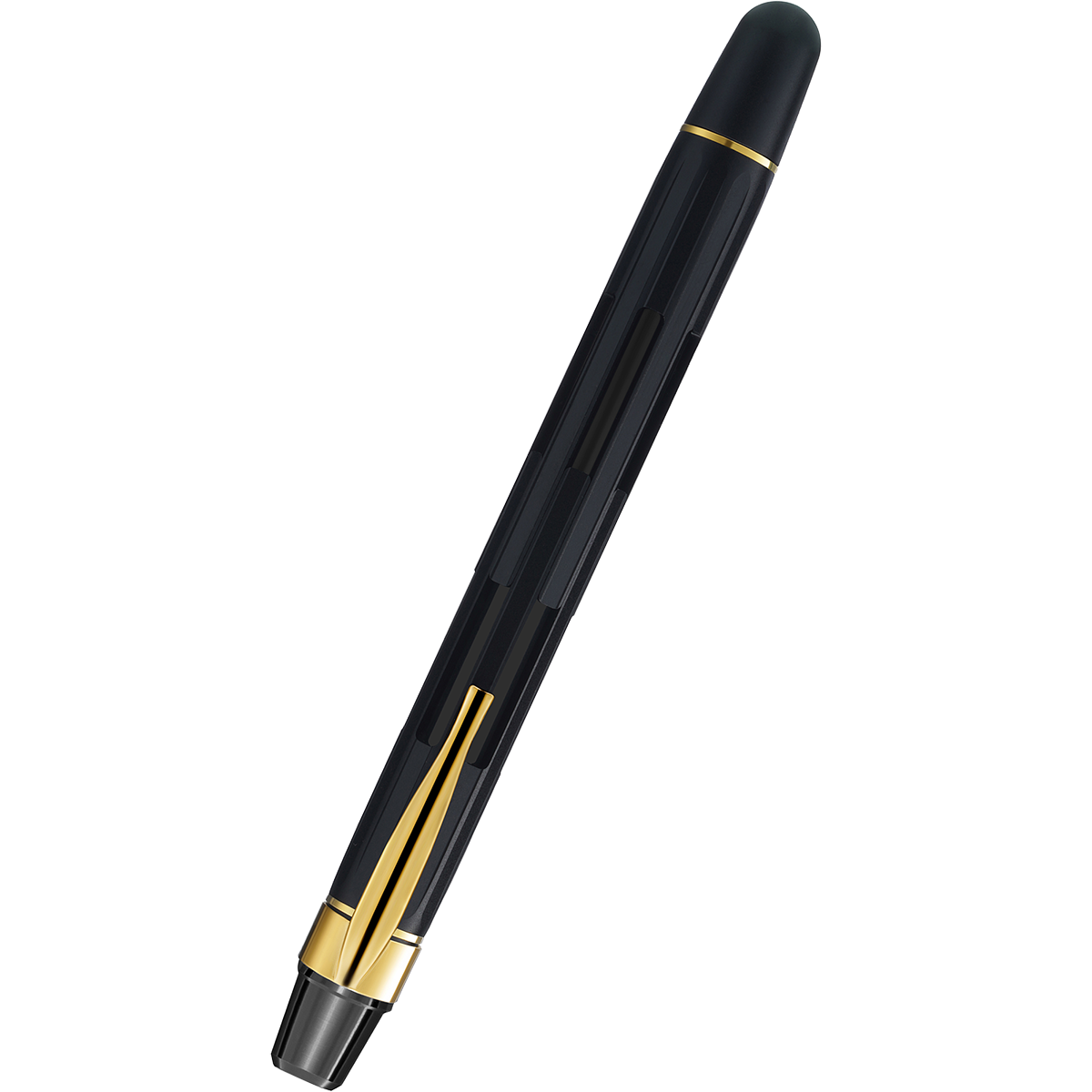 Nahvalur Eclipse Fountain Pen - Black - Gold Trim-Pen Boutique Ltd