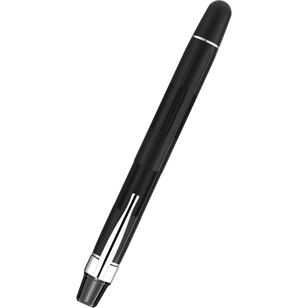 Nahvalur Eclipse Fountain Pen - Black - Silver Trim-Pen Boutique Ltd