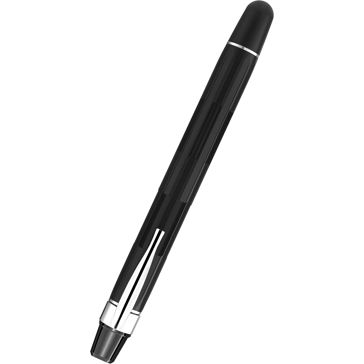 Nahvalur Eclipse Fountain Pen - Black - Silver Trim-Pen Boutique Ltd