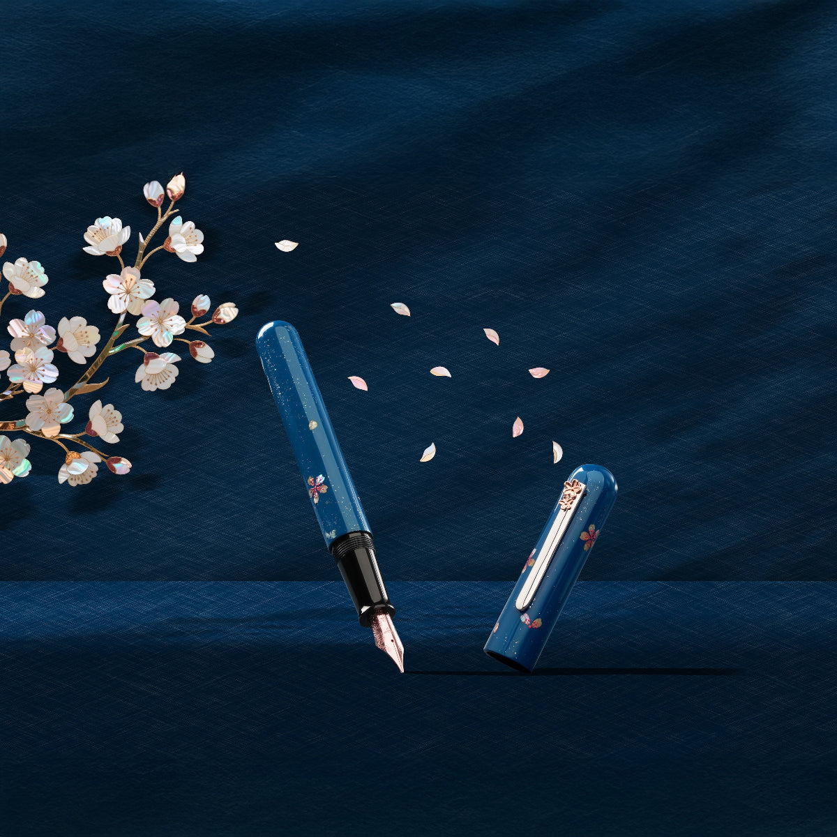 Nahvalur Ikkaku Fountain Pen - Cherry Blossom – 14K Gold Nib-Pen Boutique Ltd