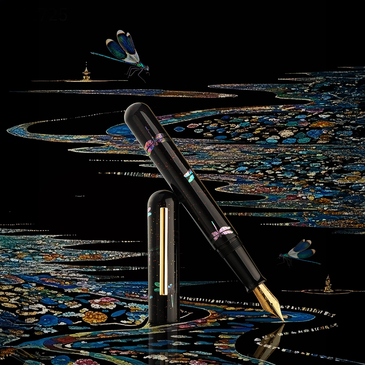 IKKAKU by Nahvalur 蜻蜓 - Dragonfly Urushi Fountain Pen – 14K Gold Nib-Pen Boutique Ltd