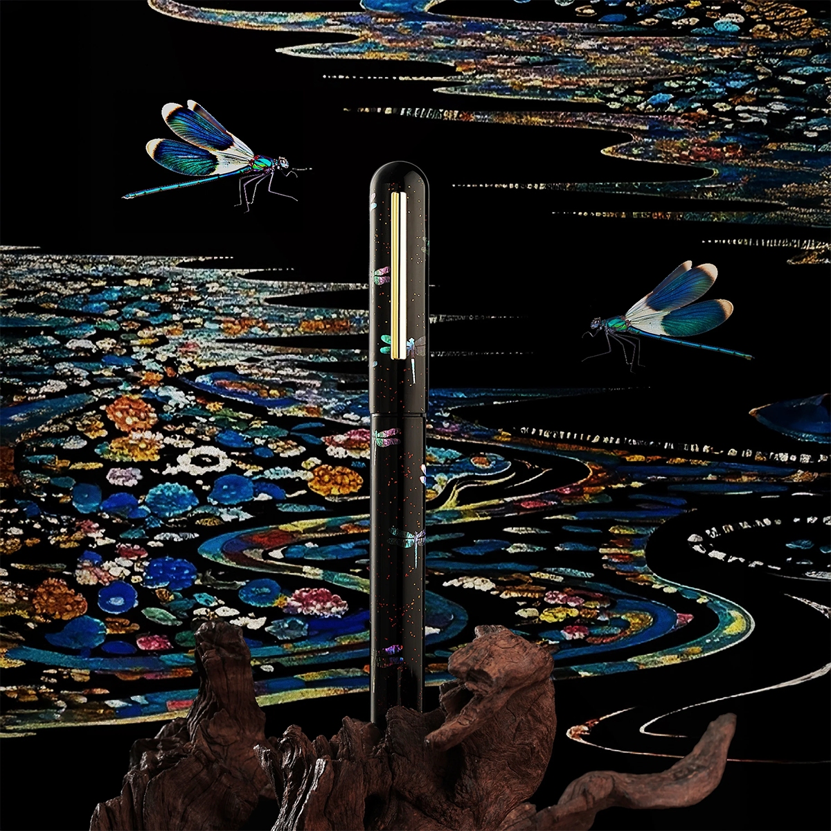 IKKAKU by Nahvalur 蜻蜓 - Dragonfly Urushi Fountain Pen – 14K Gold Nib-Pen Boutique Ltd