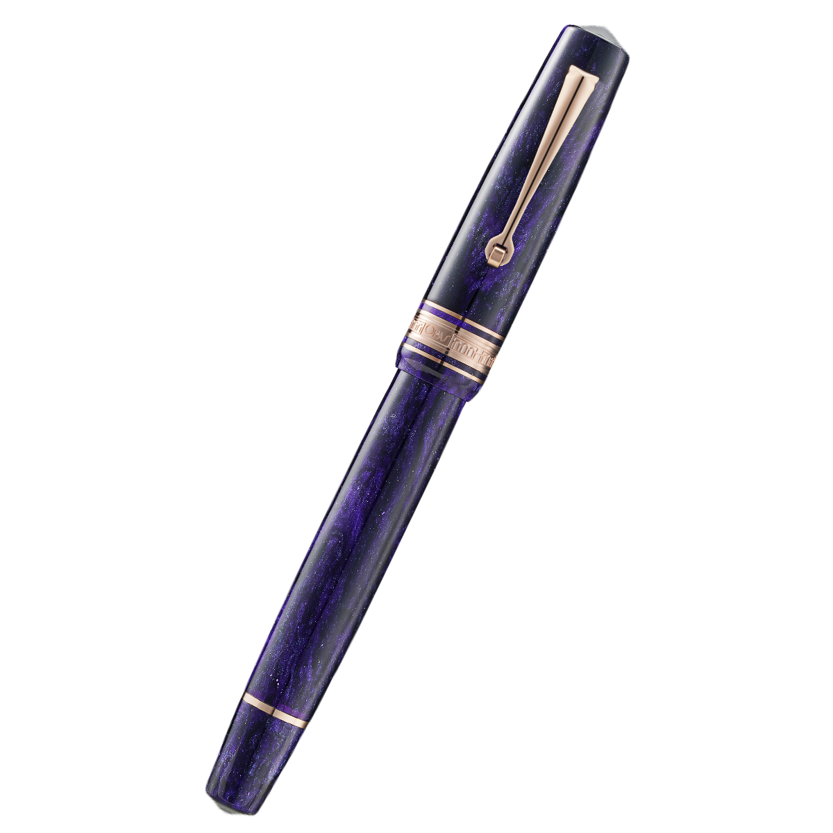 Omas Bologna Fountain Pen - Ametista Profondo - Rose Gold Trim - 14K Nib-Pen Boutique Ltd