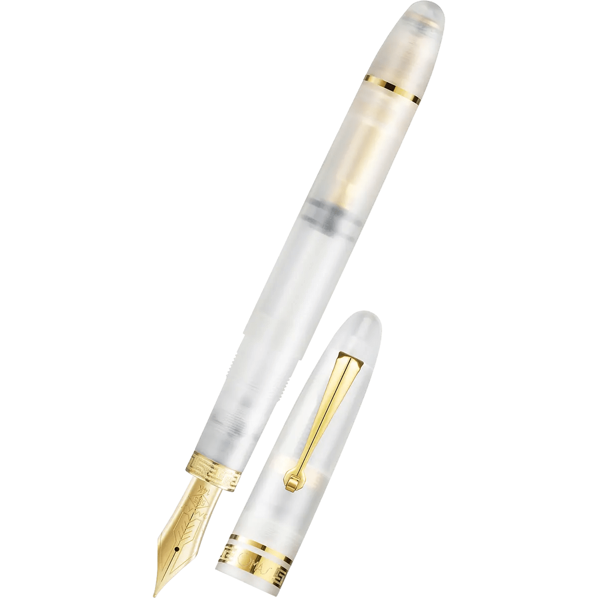 Omas Ogiva Fountain Pen - Frosted Demonstrator - Gold Trim - 14K Nib - Pen Boutique Ltd