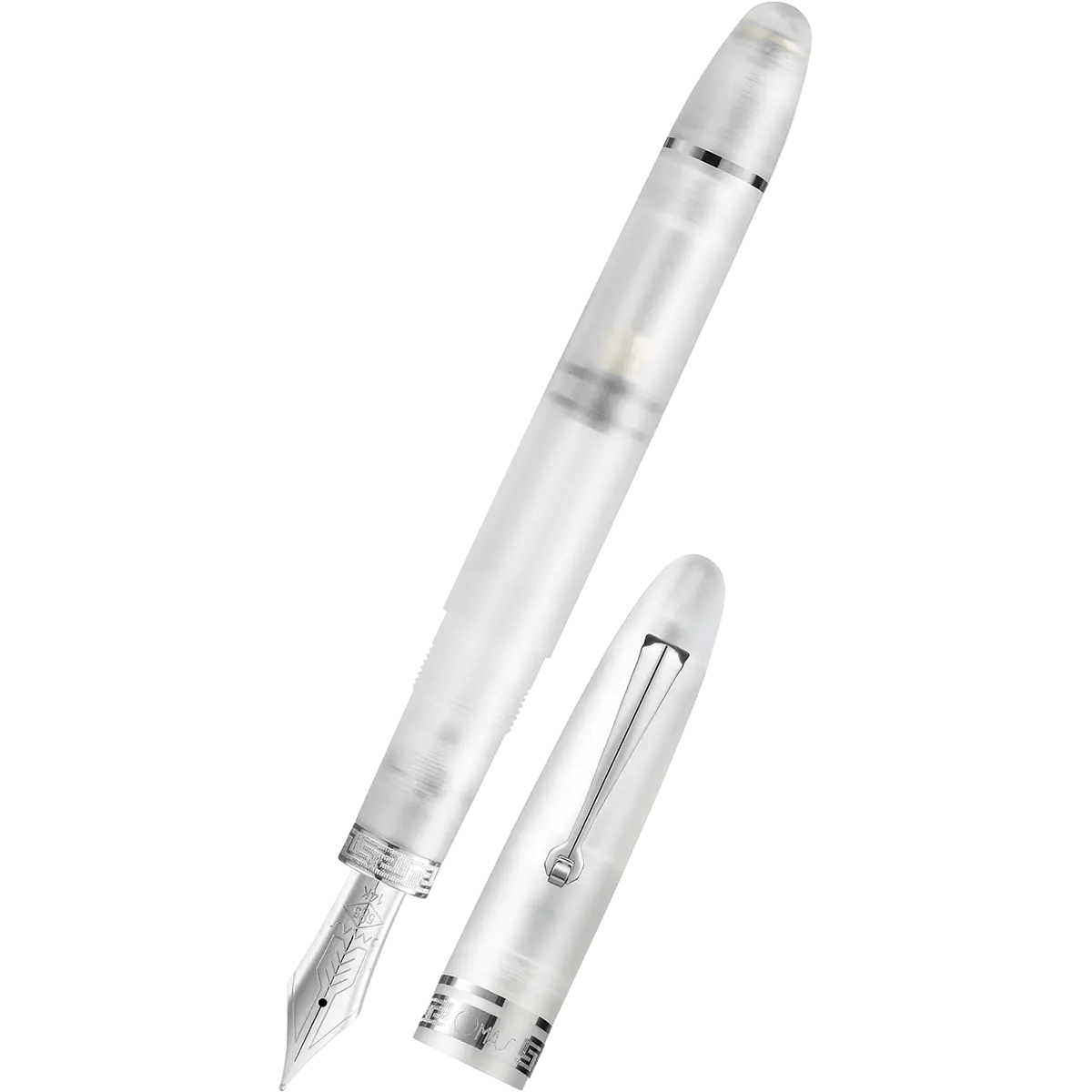 Omas Ogiva Fountain Pen - Frosted Demonstrator - Silver Trim - 14K Nib - Pen Boutique Ltd